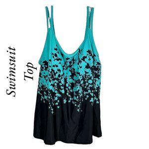 EUC swimsuit top. Size: XL, black & turquoise. Needs swim shorts sold separately